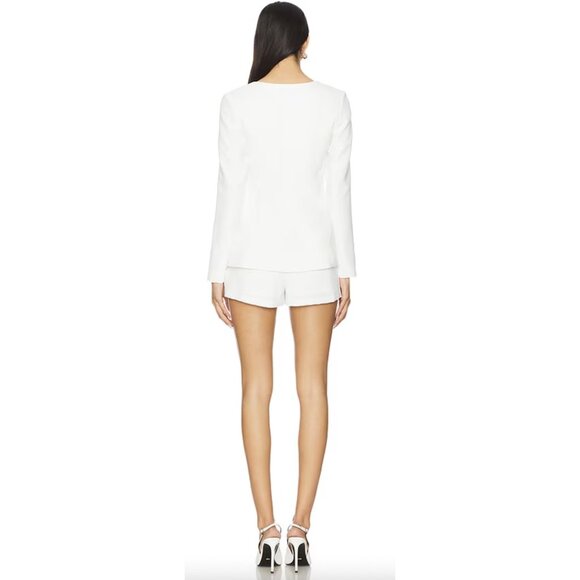 AMANDA UPRICHARD Long Sleeve Kya Romper in Ivory in Ivory Size Large - Picture 2 of 10